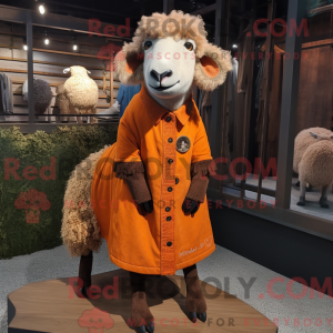 Rust Suffolk Sheep mascot...