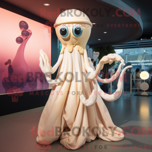 Cream Squid mascot costume...