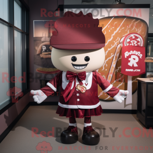 Maroon Ramen mascot costume...