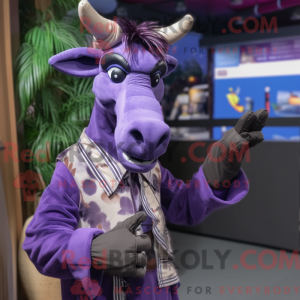 Personaggio mascotte viola...
