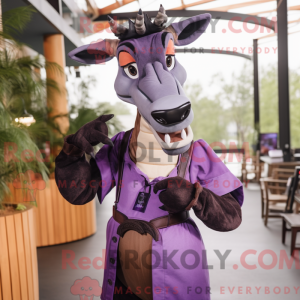 Lila Okapi Maskottchen...