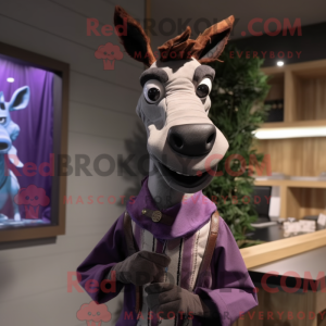 Lilla Okapi maskot kostume...