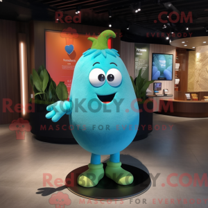 Cyan Mango maskot kostume...