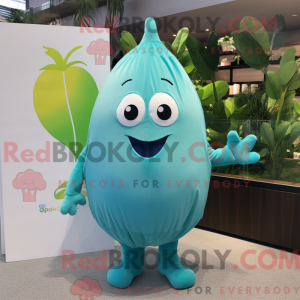 Cyan Mango maskot kostume...