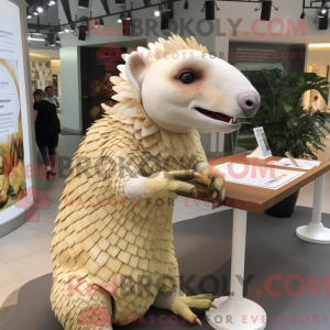 Cream Pangolin mascot...