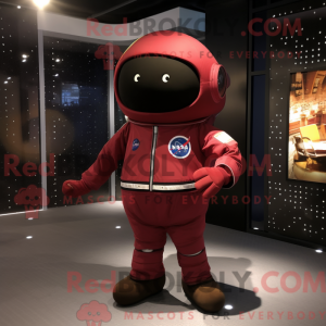 Maroon Astronaut mascot...