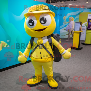 Yellow Gyro mascot costume...