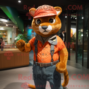 Orange Jaguarundi mascot...