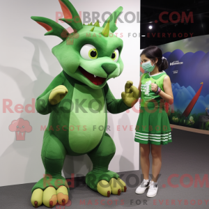 Personaggio mascotte verde...