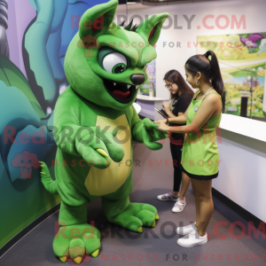 Personaggio mascotte verde...