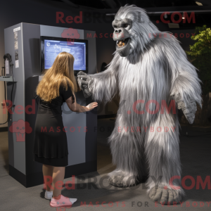 Silver Sasquatch mascot...