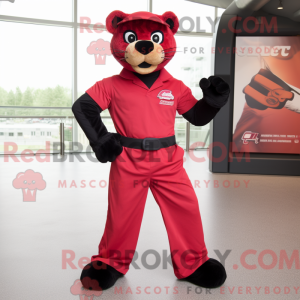 Red Panther mascot costume...