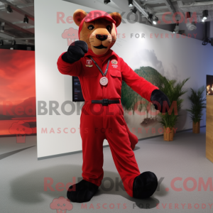 Red Panther mascot costume...