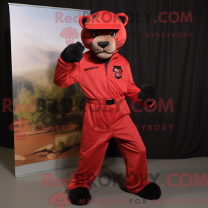 Red Panther mascot costume...