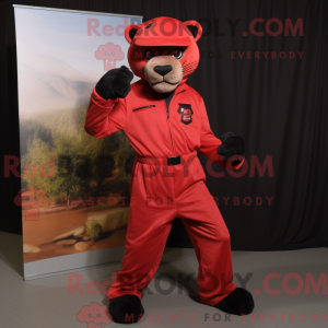 Red Panther maskot kostume...