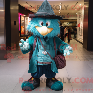 Teal Witch S Hat mascot...