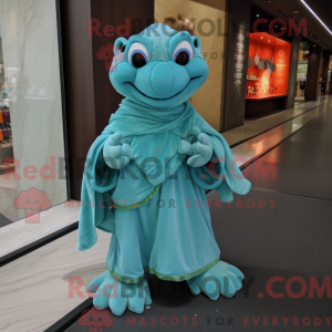Cyan Sea Turtle mascot...