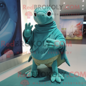 Cyan Sea Turtle mascot...