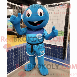 Blue Volleyball Net maskot...