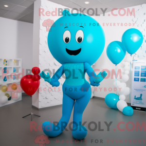 Cyan hjärtformade ballonger...