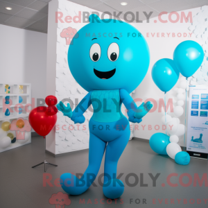 Cyan hjerteformede balloner...