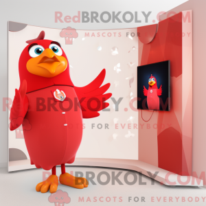 Red Dove mascot costume...