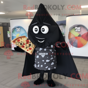 Black Pizza Slice mascot...