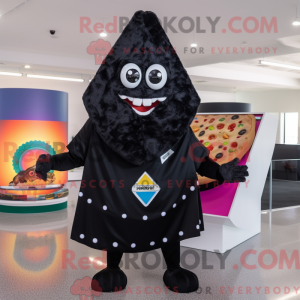 Black Pizza Slice mascot...