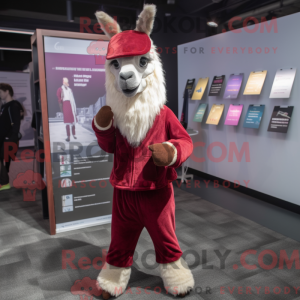 Maroon Lama maskot kostume...