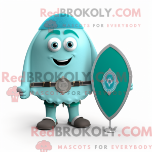Cyan Celtic Shield mascot...