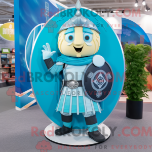 Cyan Celtic Shield mascot...