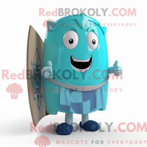 Cyan Celtic Shield mascot...