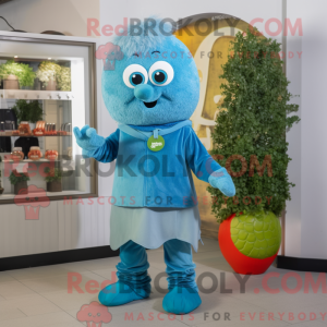 Cyan Falafel maskot kostume...