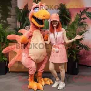 Peach Deinonychus mascot...