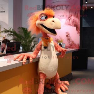 Peach Deinonychus maskot...
