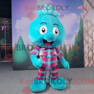 Cyan Candy maskotdraktfigur...