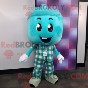 Cyan Candy maskotdraktfigur...