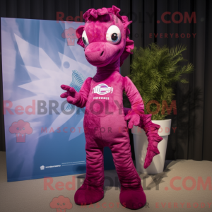 Magenta Sea Horse mascot...