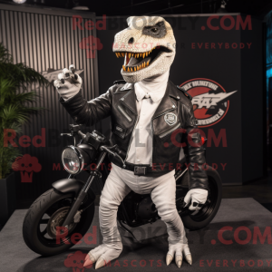 White T Rex mascot costume...