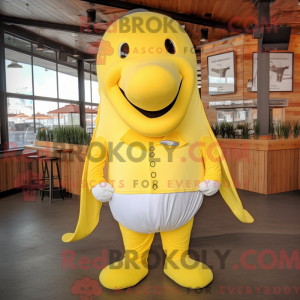 Citrongul Pukkelhval maskot...