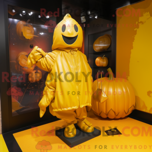 Gold Pumpkin mascot costume...