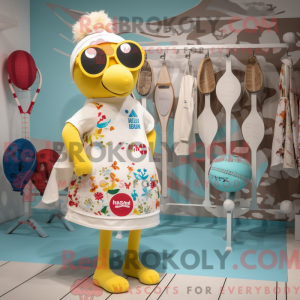 Cream Hens mascot costume...