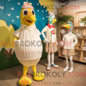 Cream Hens maskot kostume...
