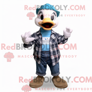 Cyan Geese mascot costume...