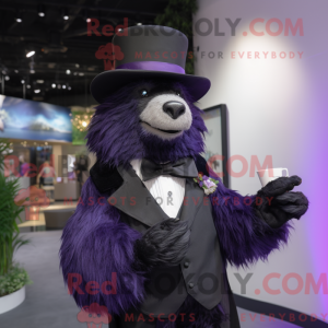 Purple Sloth Bear mascot...