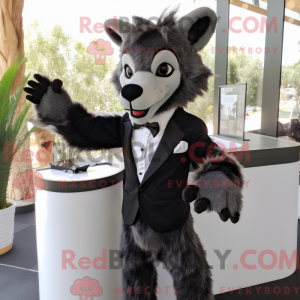 Gray Hyena mascot costume...