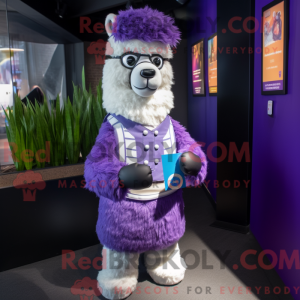 Lavendel Alpaca maskot...