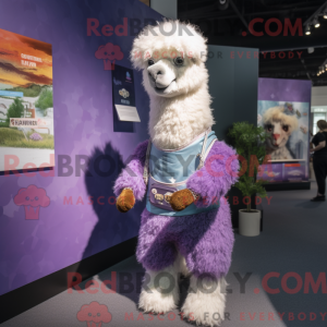 Lavendel Alpaca maskot...