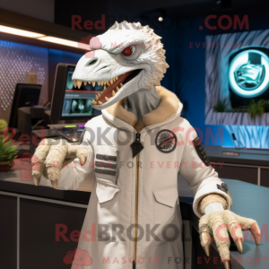 White Utahraptor mascot...