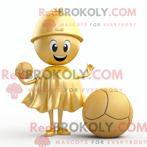 Gold Volleyball Ball mascot...